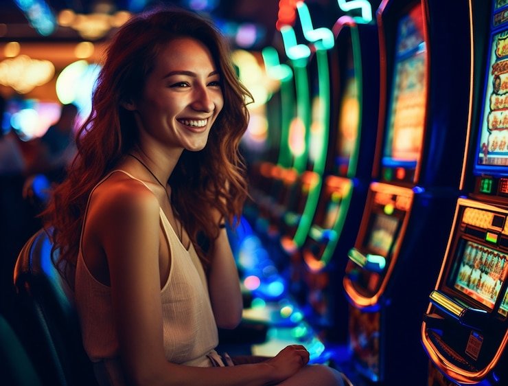 Antarmuka permainan Wild West Gold menampilkan gulungan slot dan kontrol taruhan